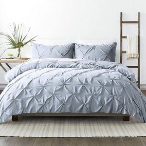 Linen Market Premium Ultra Soft 3 Piece Pinch Pleat Duvet Cover Sets, Full/Queen